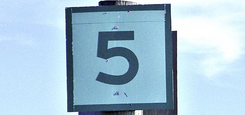 Sign with #5