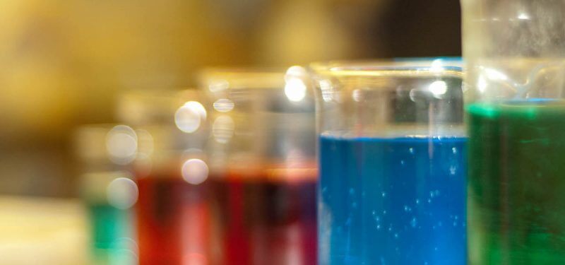 Multi-colored beakers